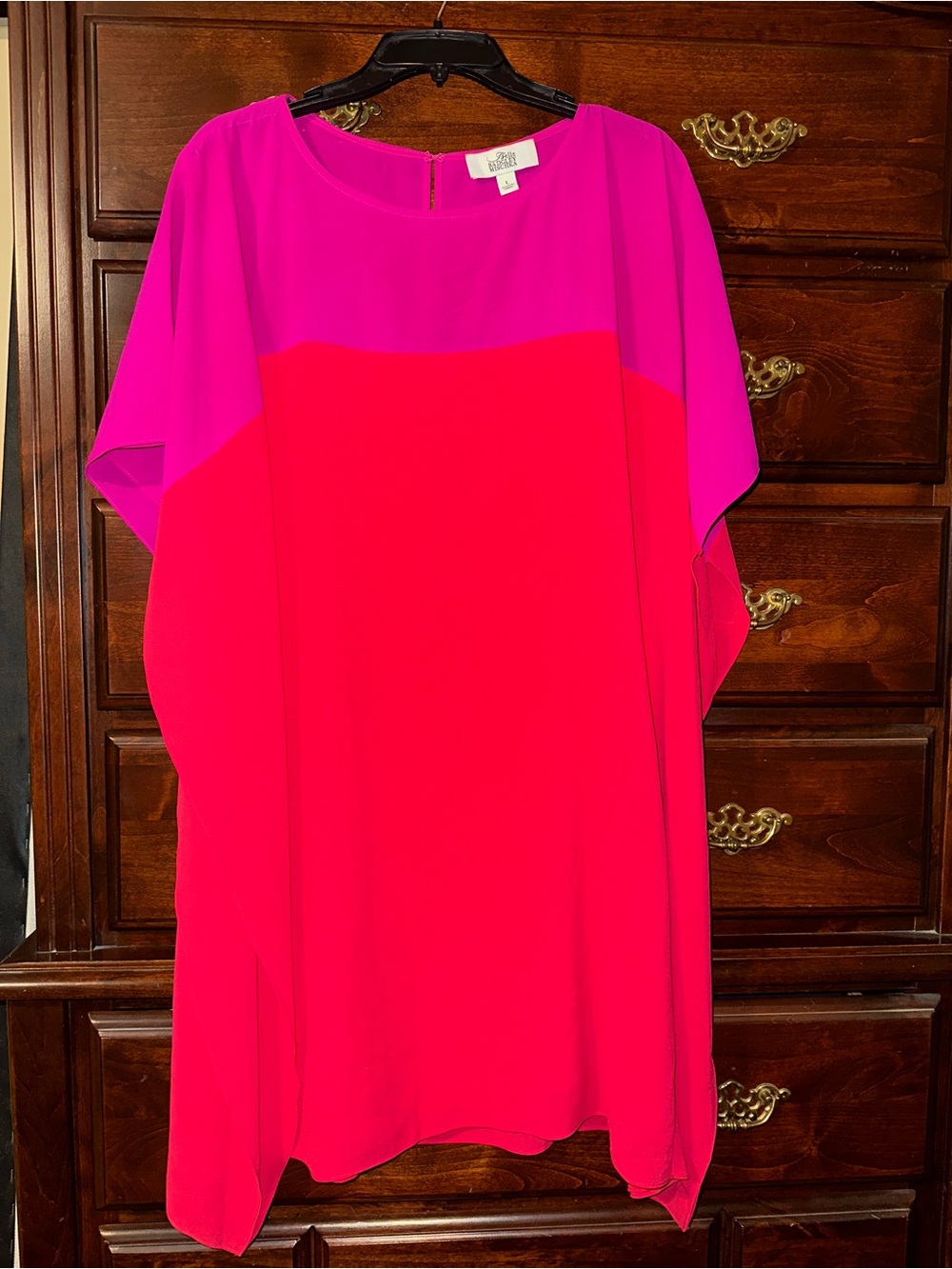 Color-Block Coral & Hot Pink Women's Dress